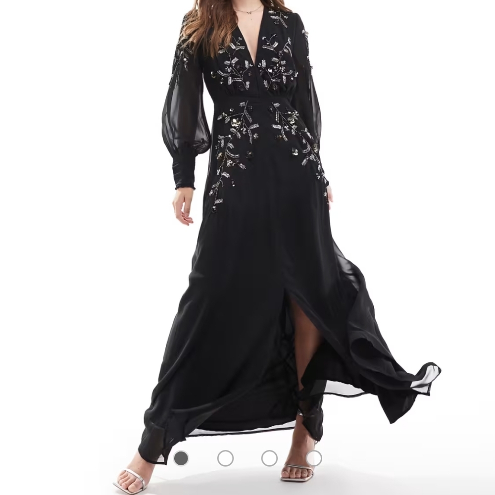 ASOS Black Floral Maxi Dress